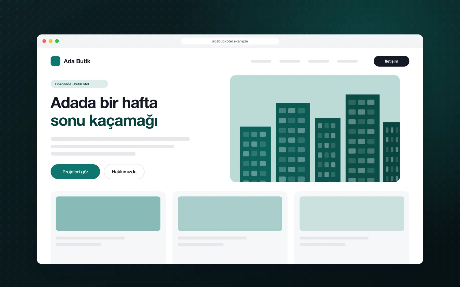 Ada Butik Otel Rezervasyon Sitesi: masaüstü görünüm